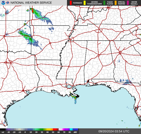 Weather radar map