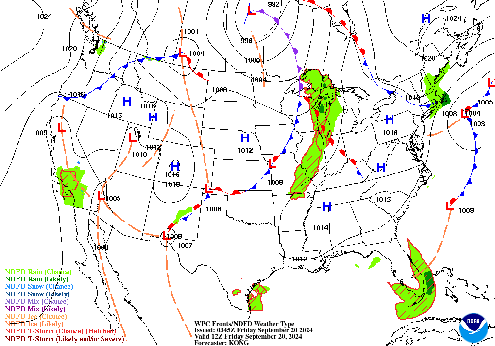 Weather radar map